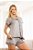 Pijama Feminino Short Doll Botoes Viscolycra Luna Cinza 11931 - Imagem 1
