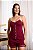 Pijama Feminino Short Doll Alcinhas e Botoes Viscolycra Sofia Vinho 11932 - Imagem 1