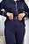 Pijama Feminino Longo Americano Basic em Viscolycra Marinho 11941 - Imagem 3