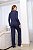 Pijama Feminino Longo Americano Basic em Viscolycra Marinho 11941 - Imagem 2