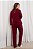 Pijama Feminino Longo Americano Basic em Viscolycra Vinho 11941 - Imagem 4