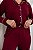 Pijama Feminino Longo Americano Basic em Viscolycra Vinho 11941 - Imagem 3