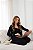 Pijama Trio Feminino Blusa Aberta Basic em Viscolycra Preto 11942 - Imagem 3