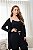 Pijama Trio Feminino Blusa Aberta Basic em Viscolycra Preto 11942 - Imagem 2