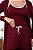 Pijama Trio Feminino Blusa Aberta Basic em Viscolycra Vinho 11942 - Imagem 3