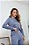 Pijama Feminino Longo Gola V Basic em Viscolycra Jeans 11943 - Imagem 1