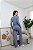 Pijama Feminino Longo Gola V Basic em Viscolycra Jeans 11943 - Imagem 3