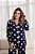 Pijama Longo Feminino Americano Basic Estampado Poa Marinho 11970 - Imagem 1