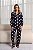 Pijama Longo Feminino Americano Basic Estampado Poa Marinho 11970 - Imagem 2