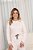 Pijama Longo Feminino Gola V Basic Estampado Listrado 11971 - Imagem 1