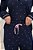 Pijama Feminino Longo Gola V Basic Estampado Poa Marinho 11971 - Imagem 3