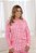 Pijama Longo Feminino Gola V Basic Estampado Xadrez 11971 - Imagem 1
