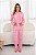 Pijama Longo Feminino Gola V Basic Estampado Xadrez 11971 - Imagem 2