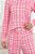 Pijama Longo Feminino Gola V Basic Estampado Xadrez 11971 - Imagem 3
