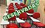 Lote de 60 Cadeiras Universitárias SEMINOVAS, Corino Vermelho - Imagem 1