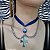 CHOKER CETIM AZUL E CRUZ AÇO INOX - AC064 - Imagem 2