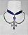 CHOKER CETIM AZUL E CRUZ AÇO INOX - AC064 - Imagem 1