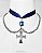 CHOKER CETIM AZUL E CRUZ AÇO INOX - AC064 - Imagem 2