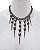 COLAR GLAM SPIKE - CHATONS REDONDOS E SPIKES GRAFITE - AC274 - Imagem 1