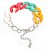 Pulseira Elos Resina Colorida Corrente Banhada a Ródio - Imagem 8