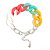 Pulseira Elos Resina Colorida Corrente Banhada a Ródio - Imagem 7