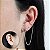 Brinco Piercing Fake Corrente de Coração Ródio - Imagem 2
