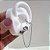 Brinco Piercing Fake Corrente de Coração Ródio - Imagem 8