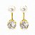 Brinco Grace Kelly Pérola Zircônia Banhado Ouro 18k - Imagem 1