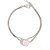 Pulseira Coração Zircônia Leitosa Rosa Ródio - Imagem 1