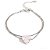 Pulseira Coração Zircônia Leitosa Rosa Ródio - Imagem 6