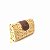 Clutch palha em vime couro dourada box - Imagem 2