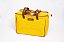 Kit Bolsa de praia em tela amarela Quadrada e Necessaire amarela - Imagem 3