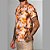 Camisa Casual Red Feather Orange Abstract Flowers - Imagem 3