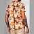 Camisa Casual Red Feather Orange Abstract Flowers - Imagem 2