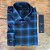 Camisa Ellus Xadrez Linen Blend Stone Masculina Azul - Imagem 1