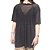 Camiseta Feminina John John Transparente Preta Over Size - Imagem 1