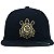 Boné Corinthians Aba Reta Logo Dourado Masculino Preto - Imagem 1