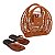 Kit Sandália Melissa Beachwear Bolsa Praia AD Marrom Preto - Imagem 1