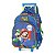 Mochila de Rodas Infantil De Rodinhas Mario Bros Azul - Imagem 1