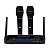 Microfone sem Fio LESON LS916 Duplo Mão UHF Preto Multi-frequêncial com Bateria Recarregavél - Imagem 1