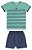 CONJUNTO CAMISETA MEIA MALHA/BERMUDA MOLETINHO JEANS - COQUEIRO VERDE - Imagem 2