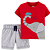 Kit 2 Peças com Camiseta Vermelha Elefantinho - Imagem 1