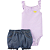 Kit com 2 Peças Regata Xadrez e Shorts - Imagem 1