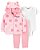 kit 3 peças body, calça e blusa de frio bola rosa - Imagem 1