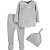 trio com blusa, calça com pezinho e touca - Imagem 1