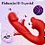 Vibrador 3 em 1: Com Estimulação do Ponto G, Boquinha com Língua Mágica e Vibração Central do Ponto G - Vermelho - Imagem 2