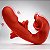 Vibrador 3 em 1: Com Estimulação do Ponto G, Boquinha com Língua Mágica e Vibração Central do Ponto G - Vermelho - Imagem 5