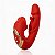 Vibrador 3 em 1: Com Estimulação do Ponto G, Boquinha com Língua Mágica e Vibração Central do Ponto G - Vermelho - Imagem 3
