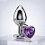 Plug Anal De Aço Prata Pequeno em Forma de Coração 7x3cm Cristal Roxo - Imagem 2