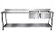 Pia com 2 Cubas Direitas 2.90m com prateleira inferior lisa - Inox 100% - [NOVA] - Imagem 1